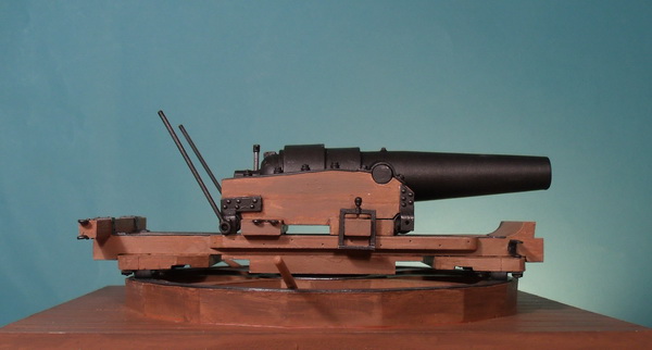 fort parapet 7 Inch Brooke Rifle Cannon ACW on Pivot Carriage siege 20mm 